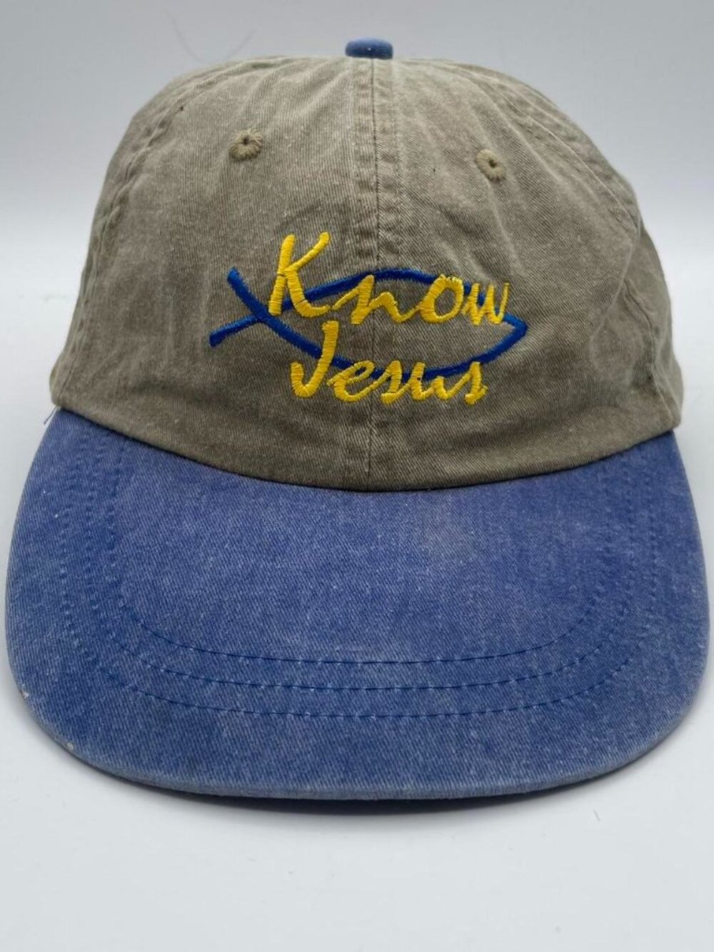 90's Vintage Know Jesus Christian Leather Strap Dad Hat
